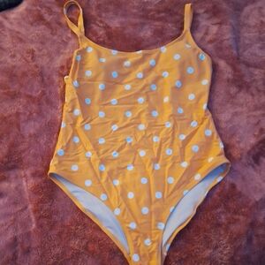 Old Navy Yellow Polka Dot One Piece Swimsuit